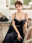 画像21: XSサイズあり【ROBE de FLEURS/ローブドフルール】サテン/ ビジュー/ フレア/ ミディアムドレス/ キャバドレス[OF2] (21)