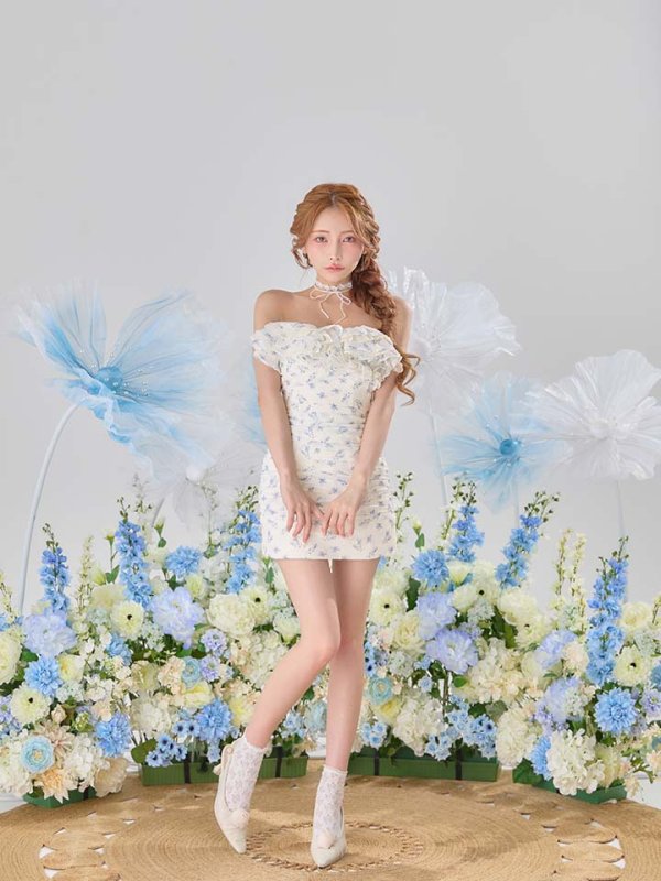 ブルー　モデル：まみ　身長：161cm　着用サイズ：Sサイズ