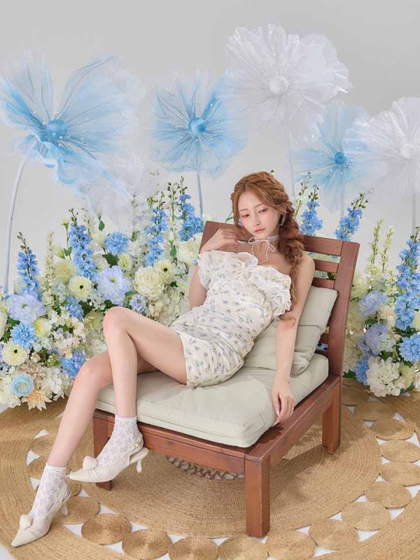 ブルー　モデル：まみ　身長：161cm　着用サイズ：Sサイズ