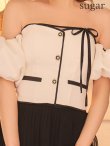 アイボリーxブラック　モデル：羽澄まり　身長：158cm　着用サイズ：Sサイズ