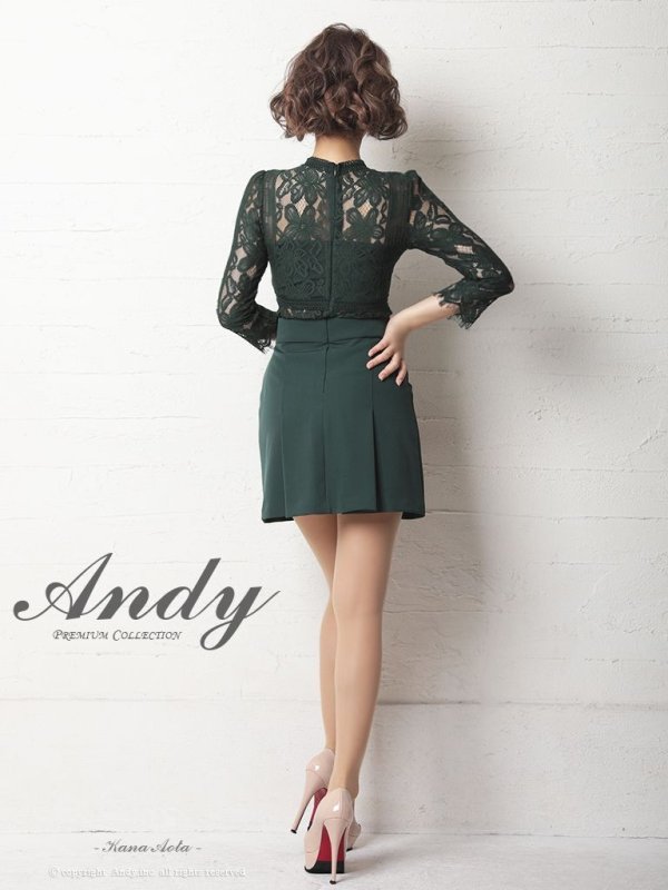 画像45: 【Andy ANDY Fashion Press 09 COLLECTION 05】フラワーレース/ ゴールドボタンデザイン/ 七分袖/ 長袖/ 袖あり/ プリーツ/ ミニドレス/ キャバドレス[OF05] (45)