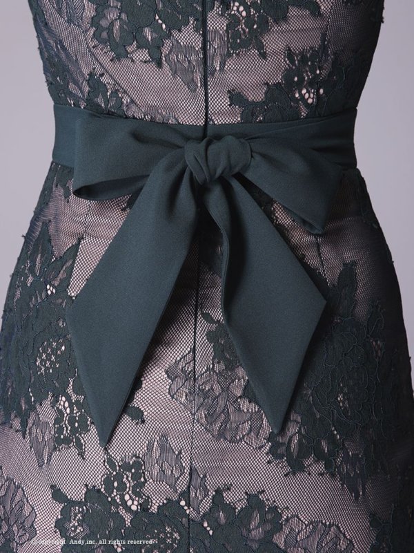 画像8: 訳あり商品☆右肩部分レースほつれあり☆【ANDY/アンディ】マーメイド/ 七分袖/ 長袖/ 袖あり/ 総レース/ バックリボン/ テールカット/ フリル/ ミディアム/ キャバドレス[OF05] (8)