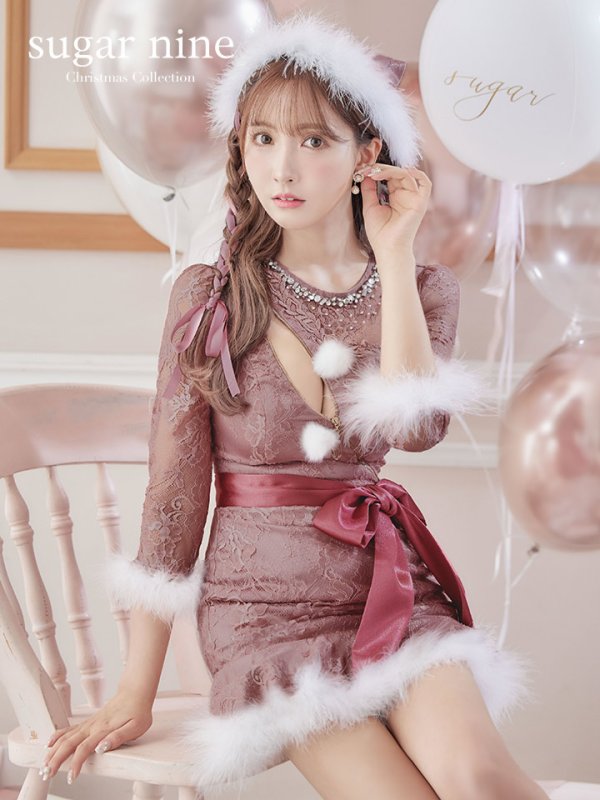 画像12: 【ノベルティ対象】【即日発送】ROBE de FLEURS Glossy x sugar コラボドレスサンタ【sugar nine サンタコス 5点セット】【S-Mサイズ/2カラー】【OF08】 (12)