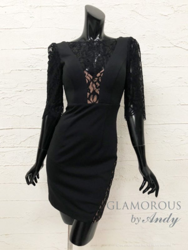 画像18: 【Miyu × GLAMOROUS by Andy 05 COLLECTION 03】七分袖/ 長袖/ 袖あり/ ストレッチ/ 切り替えデザイン/ タイト/ ミニドレス/ キャバドレス[FB03] (18)