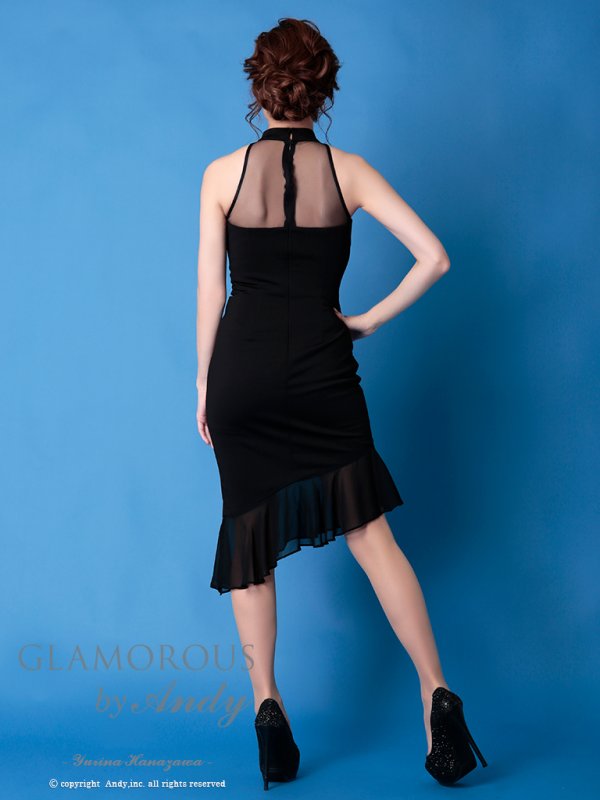 画像11: 【Andy GLAMOROUS/アンディグラマラス】アメスリ/ マーメイド/ アシメ/ バストカット/ タイト/ フリル/ ミディアム/ キャバドレス[OF05] (11)