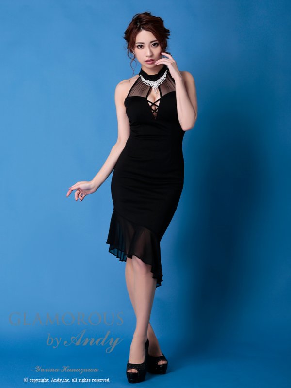画像9: 【Andy GLAMOROUS/アンディグラマラス】アメスリ/ マーメイド/ アシメ/ バストカット/ タイト/ フリル/ ミディアム/ キャバドレス[OF05] (9)