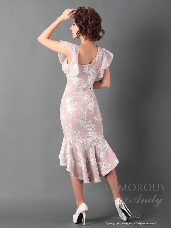 画像12: 【GLAMOROUS ANDY Fashion Press 06 COLLECTION 05 ANDY Fashion Press 08 掲載商品】フリルデザイン/ シアーレース/ タイト/ミディアム丈/ ミニドレス / キャバドレス[OF05] (12)