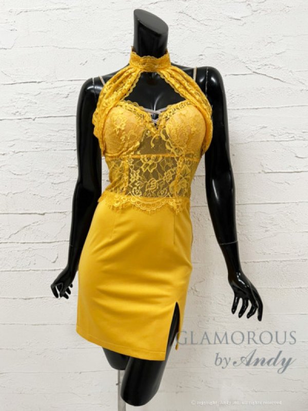 画像15: 【Andy GLAMOROUS/アンディグラマラス】アメスリ/ ホルターネック/ レース切り替え/ スリット/ タイト/ ミニドレス/ キャバドレス[OF05] (15)