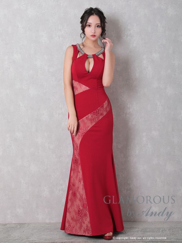 画像12: レース/ シアー/ カットアウト/ ノースリ/ ロングドレス/ キャバドレス long[OF05] (12)