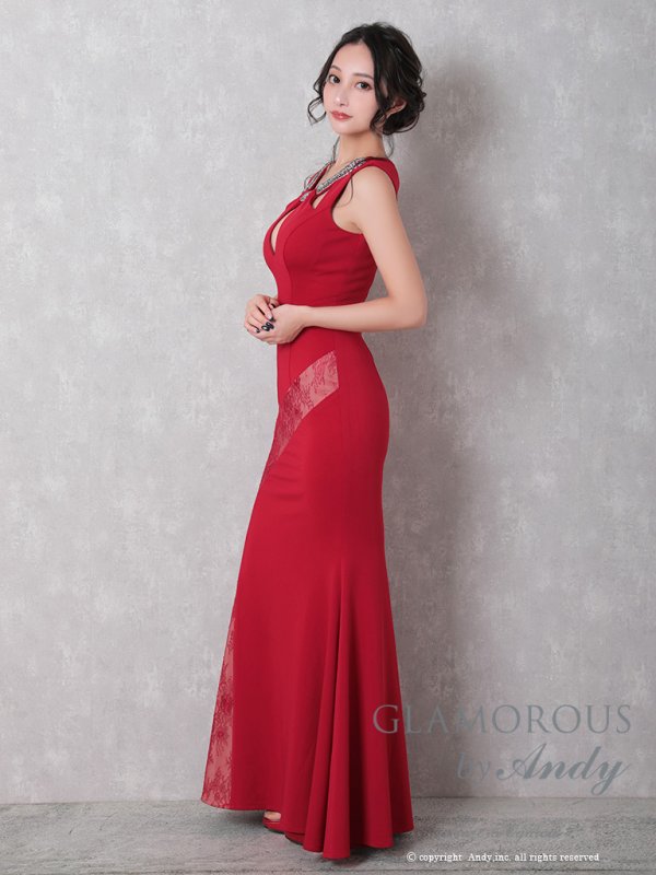 画像13: レース/ シアー/ カットアウト/ ノースリ/ ロングドレス/ キャバドレス long[OF05] (13)