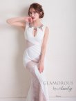 【GLAMOROUS ANDY Fashion Press 09 COLLECTION 05】レース/ シアー/ カットアウト/ ノースリ/ ロングドレス/ キャバドレス　ホワイト