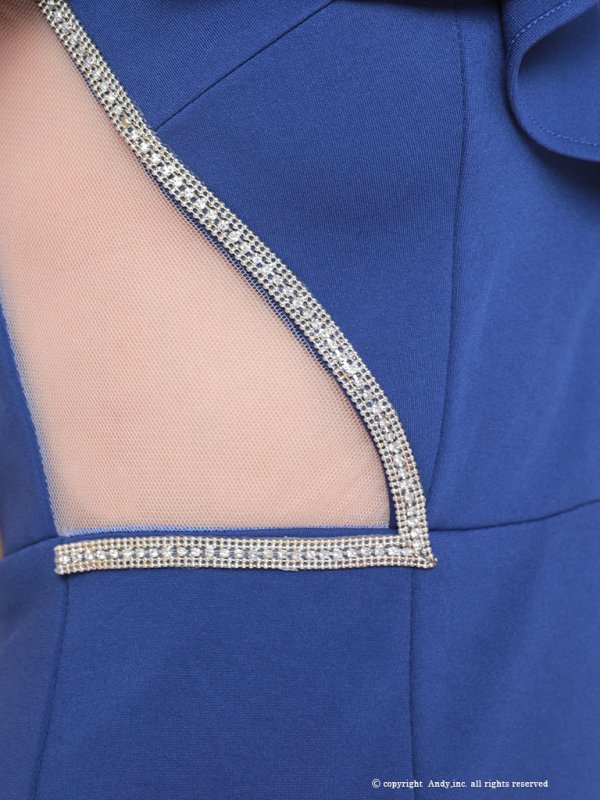 画像7: 【Andy GLAMOROUS/アンディグラマラス】フリル/ オフショル/ カットアウト/ フロントジップ/ シアー/ ロングドレス/ キャバドレス long[OF05] (7)