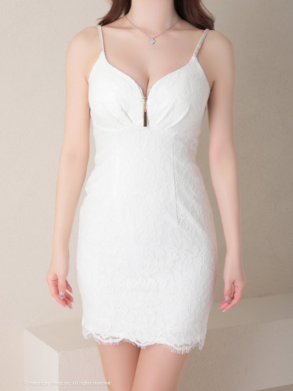 画像11: 【LIMITED SALE開催中！! 11月11日より順次発送予定】【Andy GLAMOROUS/アンディグラマラス】キャミソール/ レース/ 胸元チャーム/ タイト/ ミニドレス/ キャバドレス[OF05] (11)