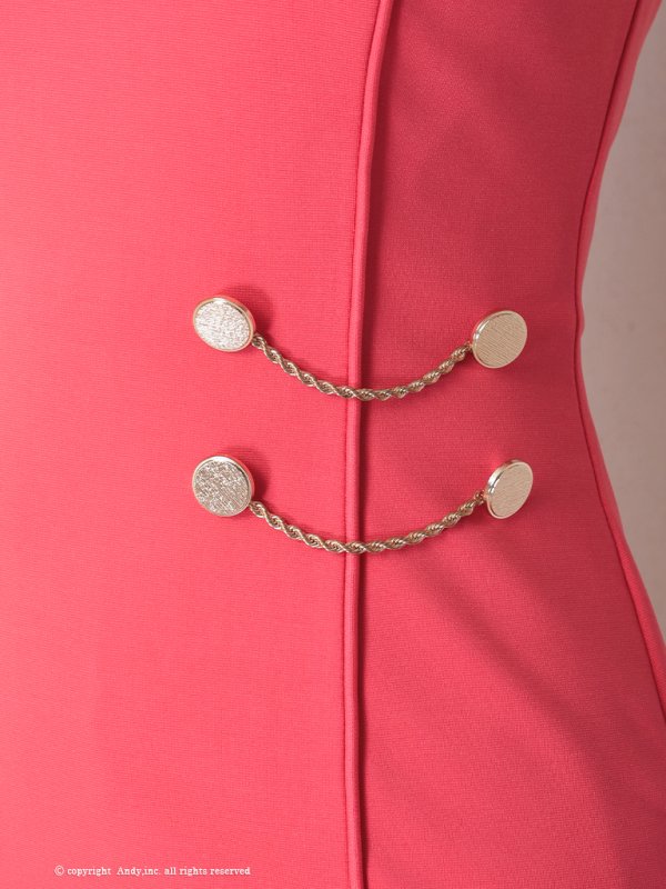 画像23: 【Andy GLAMOROUS/アンディグラマラス】ワンカラー/ フロントジップ/ サイドボタン/ 裾スピンドル/ ストレッチ/ タイト/ ミニドレス / キャバドレス[OF05] (23)