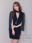 画像3: 【GLAMOROUS ANDY Fashion Press 13 COLLECTION 02】襟付き/ ハイネック/ シフォンスリーブ/ フロントジップ/ ワンカラー/ ベルトデザイン/ タイト/ ミニドレス/ キャバドレス[OF05] (3)