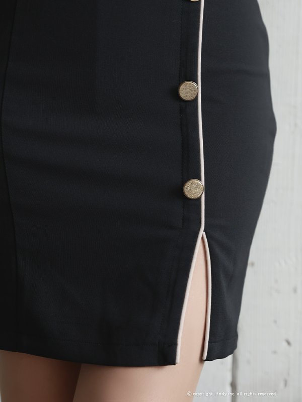 画像25: 【Andy GLAMOROUS/アンディグラマラス】スクエアネック/ ラインデザイン/ ストレッチ/ 袖あり/ ボタン/ タイト/ ミニドレス/ キャバドレス[OF05] (25)