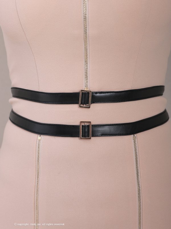 画像14: XSサイズあり【Andy GLAMOROUS/アンディグラマラス】フロントジップ/ ラインデザイン/ ストレッチ/ 襟付き/ 半袖/ タイト/ ミニドレス/ キャバドレス[OF05] (14)