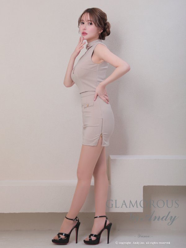 画像35: XSサイズあり【Andy GLAMOROUS/アンディグラマラス】ワンカラー/ セットアップ/ カットアウト/ノースリーブ/ タイト/ ミニドレス/ キャバドレス[OF05] (35)