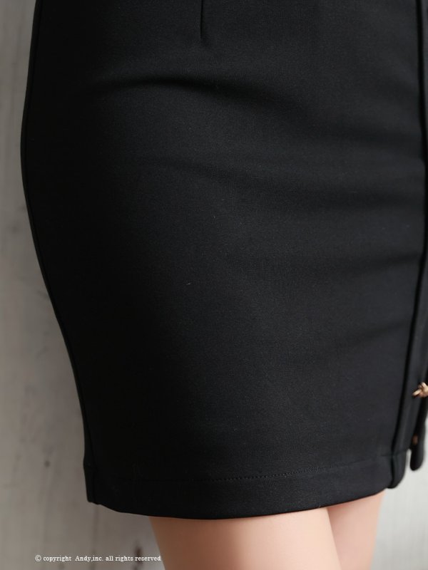 画像14: XSサイズあり【Andy GLAMOROUS/アンディグラマラス】ワンショルダー/ リボン/ チェーン/ オフショル/ ボタン/ カットアウト/ タイト/ ミニドレス/ キャバドレス[OF05] (14)