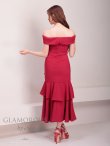 画像35: 【Andy GLAMOROUS/アンディグラマラス】シンプル/ ワンカラー/ フロントジップ/ オフショル/ フリル/ アシンメトリー/ マーメイド/ ミディアムドレス/ キャバドレス [OF05] (35)