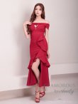 画像33: 【Andy GLAMOROUS/アンディグラマラス】シンプル/ ワンカラー/ フロントジップ/ オフショル/ フリル/ アシンメトリー/ マーメイド/ ミディアムドレス/ キャバドレス [OF05] (33)