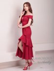 画像34: 【Andy GLAMOROUS/アンディグラマラス】シンプル/ ワンカラー/ フロントジップ/ オフショル/ フリル/ アシンメトリー/ マーメイド/ ミディアムドレス/ キャバドレス [OF05] (34)