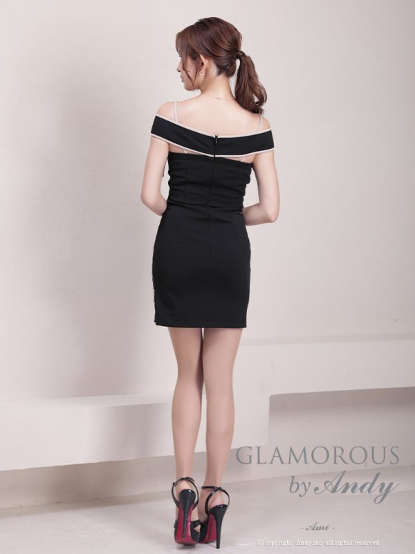 画像13: XSサイズあり【Andy GLAMOROUS/アンディグラマラス】オフショルダー/ リボン/ ジップ/ ボタン/ ポケットデザイン/ カットアウト/ タイト/ ミニドレス/ キャバドレス[OF05] (13)
