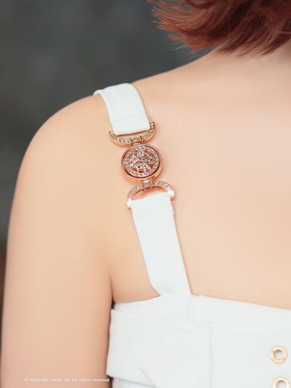 画像14: XSサイズあり【Andy GLAMOROUS/アンディグラマラス】バストベルト/ バストジッパー/ ゴールドバックル/ ノースリーブ/ タイト/ ミニドレス/ キャバドレス[OF05] (14)