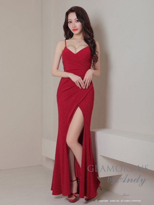 画像19: 【Andy GLAMOROUS/アンディグラマラス】マーメイド/ ワンカラー/ ラメ/ キャミソール/ ストレッチ/ タック/ ロングドレス/ キャバドレス long[OF05] (19)