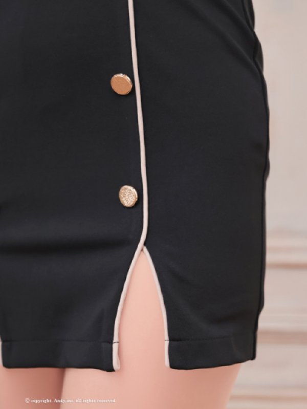 画像14: XSサイズあり【Andy GLAMOROUS/アンディグラマラス】襟付き/ Vネック/ ボタン/ ベルトデザイン/ ノースリーブ/ タイト/ ミニドレス/ キャバドレス[OF05] (14)