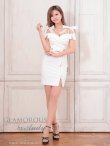 画像4: XSサイズあり【Andy GLAMOROUS/アンディグラマラス】ショルダーリボン/ オフショル/ バックル/ フロントジップ/ ワンカラー/ タイト/ ミニドレス/ キャバドレス[OF05] (4)