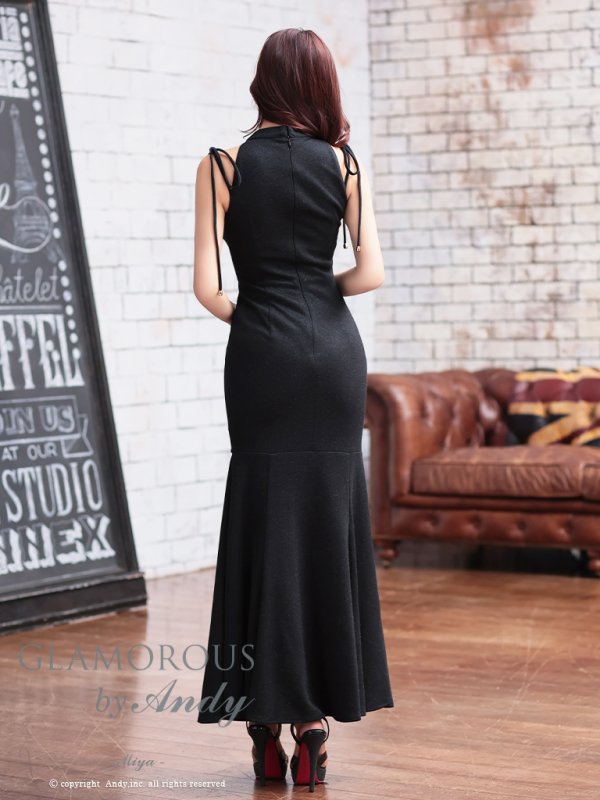 画像11: 【Andy GLAMOROUS/アンディグラマラス】ラメ/ フロントジップ/ ノースリーブ/ カットアウト/ マーメイド/ ロングドレス/ キャバドレス long[OF05] (11)