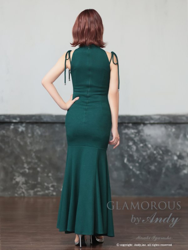 画像4: 【Andy GLAMOROUS/アンディグラマラス】ラメ/ フロントジップ/ ノースリーブ/ カットアウト/ マーメイド/ ロングドレス/ キャバドレス long[OF05] (4)