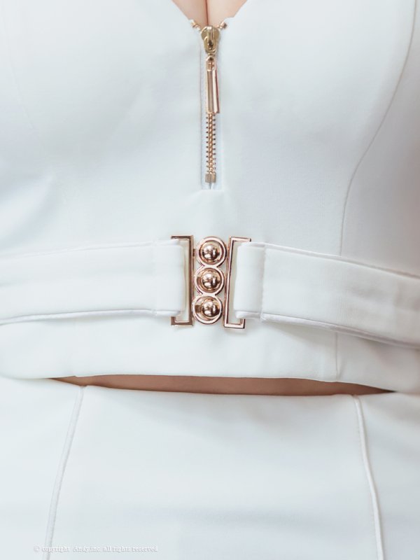 画像37: XSサイズあり【Andy GLAMOROUS/アンディグラマラス】フロントジップ/ ベルトデザイン/ ノースリーブ/ ストレッチ/ タイト/ セットアップ/ ミニドレス/ キャバドレス[OF05] (37)