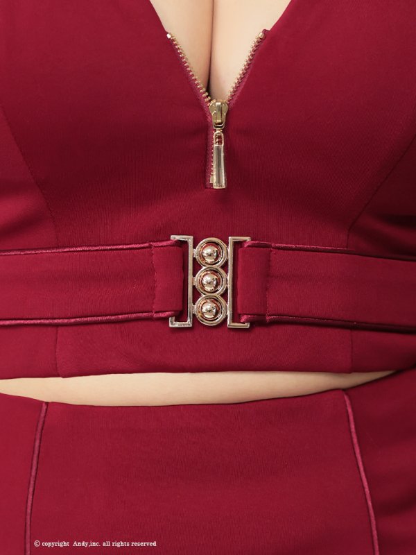 画像46: XSサイズあり【Andy GLAMOROUS/アンディグラマラス】フロントジップ/ ベルトデザイン/ ノースリーブ/ ストレッチ/ タイト/ セットアップ/ ミニドレス/ キャバドレス[OF05] (46)