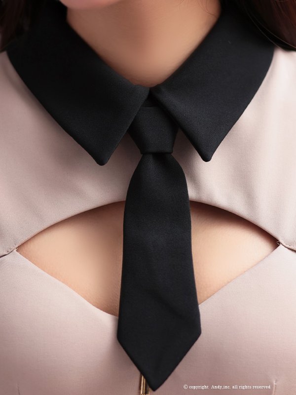 画像18: XSサイズあり【Andy GLAMOROUS/アンディグラマラス】襟付き/ バイカラー/ 半袖/ 袖あり/ ストレッチ/ プリーツ/ フレア/ セットアップ/ ミニドレス/ キャバドレス[OF05] (18)