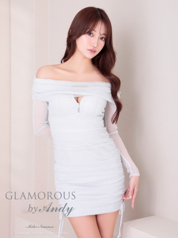 ホワイト  モデル:七瀬みほ 身長:162cm 着用サイズ:Sサイズ