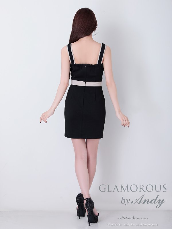 ブラックxベージュ　モデル：七瀬みほ　身長：162cm　着用サイズ：Sサイズ