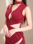 ワインレッド　モデル：かずは　身長：160cm　着用サイズ：Sサイズ
