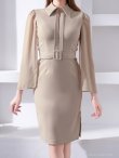 ベージュ モデル：りさ　身長：164cm　着用サイズ：Sサイズ