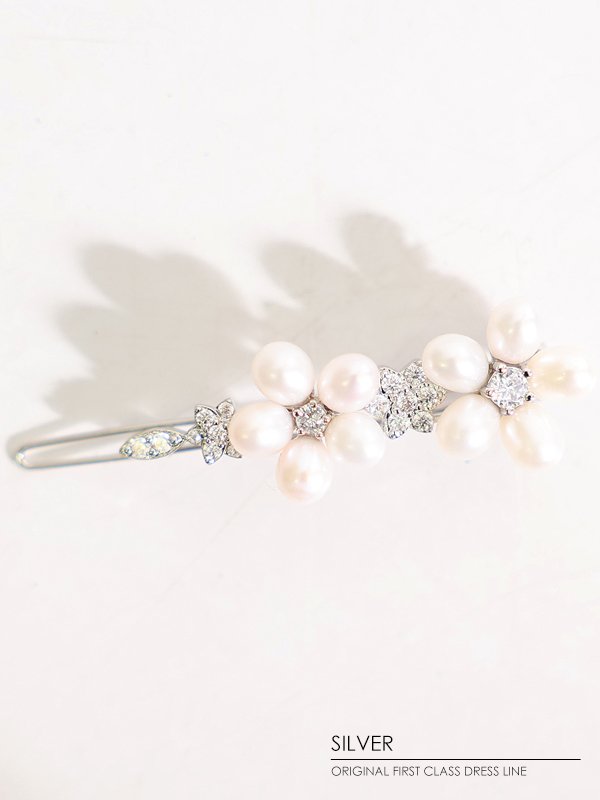 画像2: 【Angel R/エンジェルアール】フラワーモチーフパールビジューヘアピン[OF02C-U] (2)