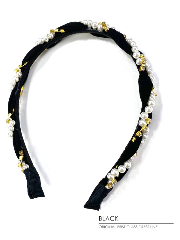画像4: 【アクセサリー：カチューシャ】【ANGEL R/エンジェルアール】パール＆ビジューデザインカチューシャ[OF02] (4)