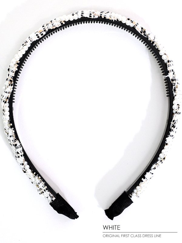 画像3: 【アクセサリー：カチューシャ】【ANGEL R/エンジェルアール】パールクロスミックスツイードカチューシャ[OF02] (3)