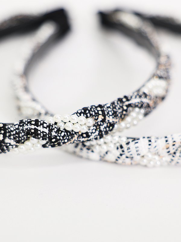 画像5: 【アクセサリー：カチューシャ】【ANGEL R/エンジェルアール】パールクロスミックスツイードカチューシャ[OF02] (5)