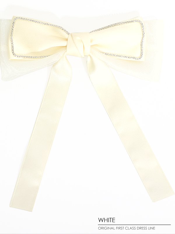 画像3: 【アクセサリー：ヘアアクセ】【ANGEL R/エンジェルアール】ラインビジューレースダブルリボン[OF02] (3)