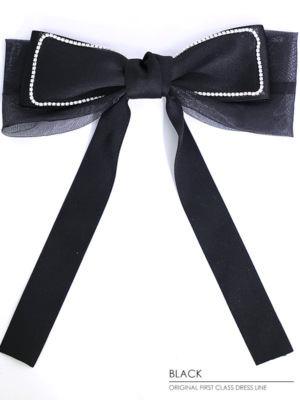 画像4: 【アクセサリー：ヘアアクセ】【ANGEL R/エンジェルアール】ラインビジューレースダブルリボン[OF02] (4)