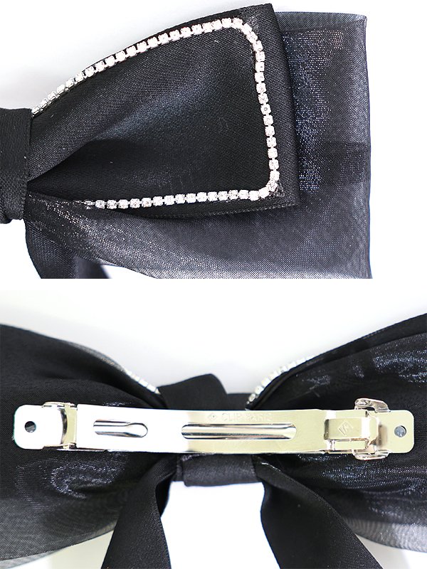 画像6: 【アクセサリー：ヘアアクセ】【ANGEL R/エンジェルアール】ラインビジューレースダブルリボン[OF02] (6)