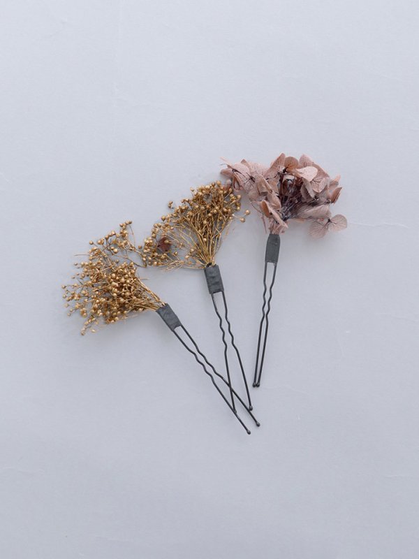 画像8: 【卒業袴小物】網チュールとドライフラワーのセット髪飾り【2カラー】 (8)