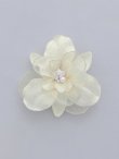 画像2: 【卒業袴小物】オーガンジー×パールアーティフィシャルフラワーコサージュ【1カラー】 (2)