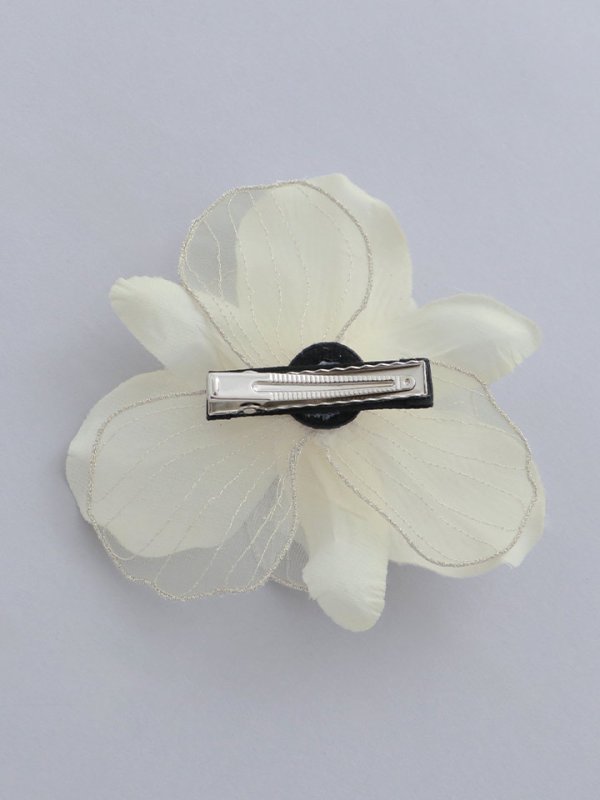 画像3: 【卒業袴小物】オーガンジー×パールアーティフィシャルフラワーコサージュ【1カラー】 (3)